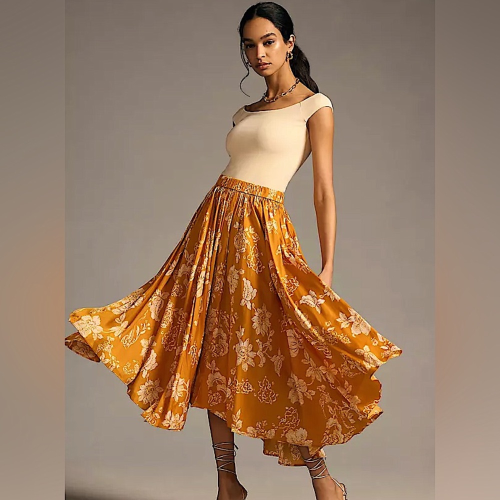 Anthropology A-Line Midi Skirt **Discontinued**
